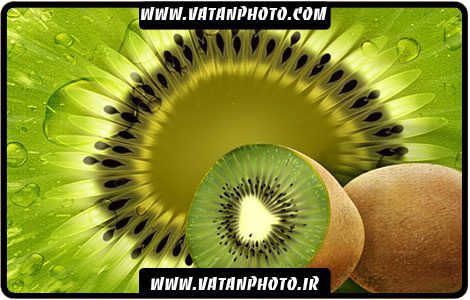 طرح کاملا لایه باز میوه کیوی با کیفیت بسیار بالا+ psd