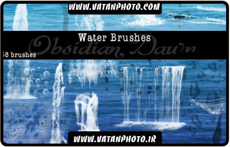 براش زیبای قطرات آب و آبشار