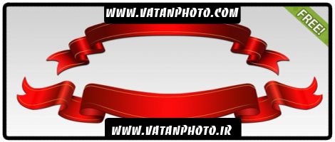 4 برچسب روبان لایه باز و گرافیکی قرمز+ psd