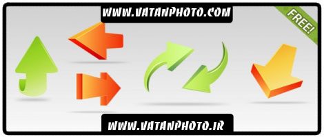 آیکن های سه بعدی از فلش های کاملا لایه باز+ psd