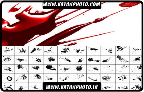 براش لکه های جامد خون با کیفیت بسیار بالا و براق