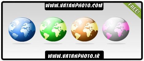 4 طرح رنگی و کروی از کره زمین کاملا لایه باز+ psd