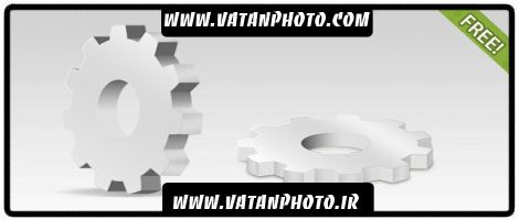 طرح گرافیکی از چرخ دنده سه بعدی با کیفیت بالا+ psd