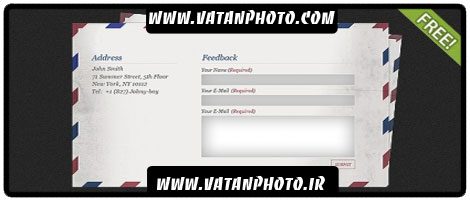 طرح پاکت نامه فرم ارتباط با ما برای طراحی سایت+ psd