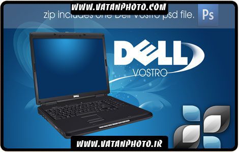 طرح کاملا لایه باز آبی و تبلیغاتی لپ تاپ DELL با فرمت psd