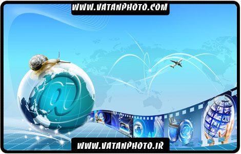 طرح گرافیکی و سه بعدی تبلیغاتی با رنگ آبی