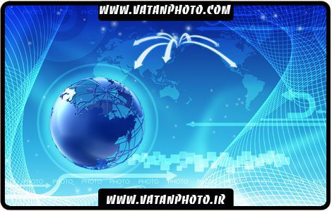 طرح سه بعدی کره زمین و قاره ها با کیفیت بالا