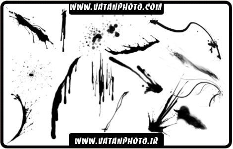 براش پاشیده شدن رنگ و لکه های جامد