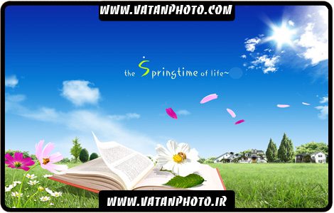 طرح لایه باز و سه بعدی کتابخوانی در طبیعت