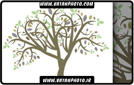 طرح فانتزی درخت با گلبرگ رنگی