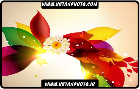 وکتور بکگراند گل فانتزی با رنگ شاد