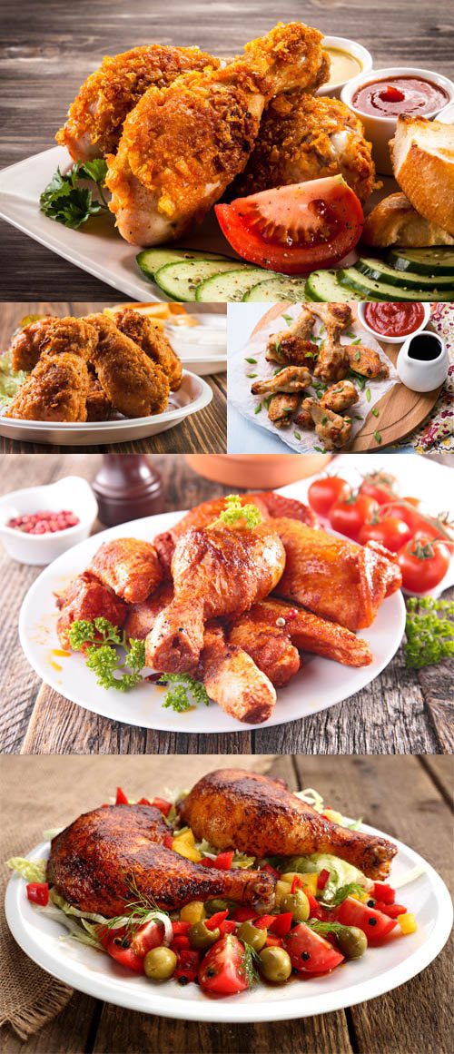 مجموعه 5 عکس مرغ سرخ شده و سخاری 7000x4660
