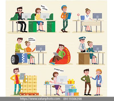 مجموعه وکتور اپراتور آنلاین
