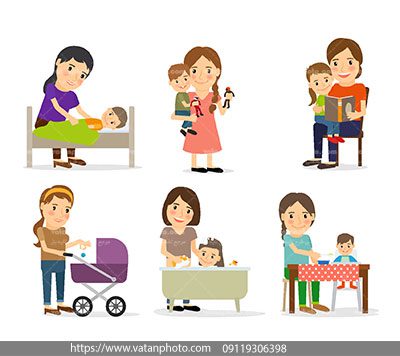 مجموعه 6وکتور نگهداری مادر ازفرزند