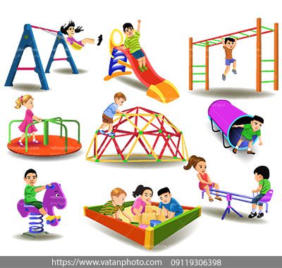 مجموعه وکتور سه بعدی پارک بازی