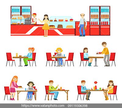 وکتور لایه باز کافی شاپ