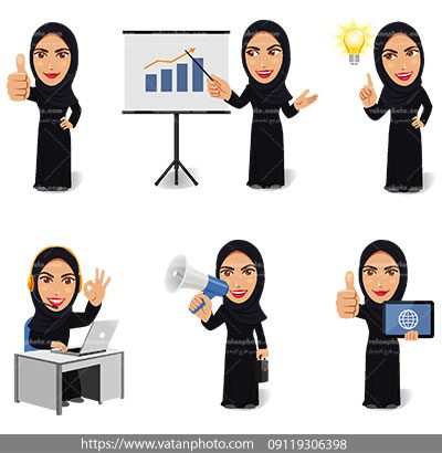 مجموعه وکتور انسانی محقق زن