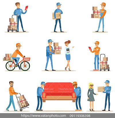 مجموعه وکتور کادر متخصص اسباب کشی