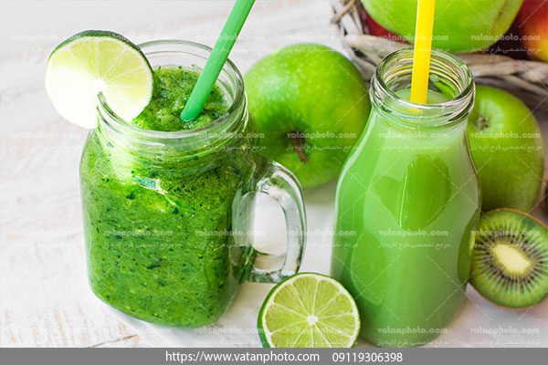 عکس آبمیوه سیب و کیوی