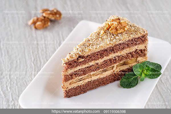 عکس کیک موز گردو