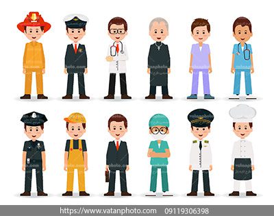 وکتور انواع شغل های مختلف