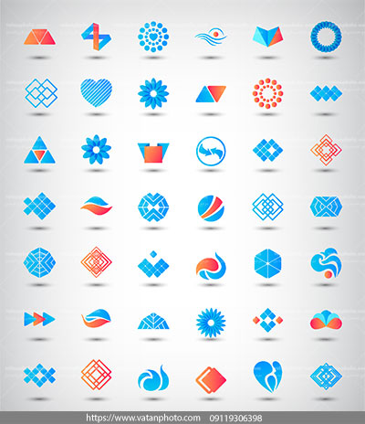 مجموعه وکتور لوگوهای ترکیبی زیبا
