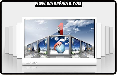 طرح سه بعدی مانیتور psd