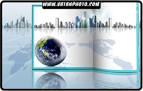 طرح لایه باز تبلیغاتی کتاب باز psd