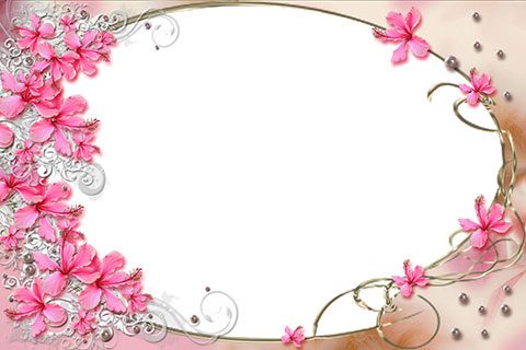قاب عکس عاشقانه گل psd