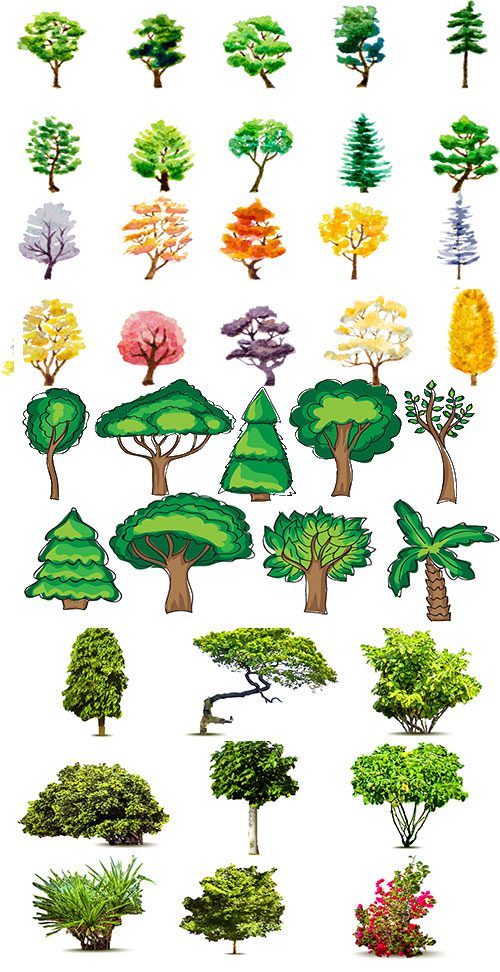 آیکن و المان درخت فانتزی تمام فصول AI و TIF