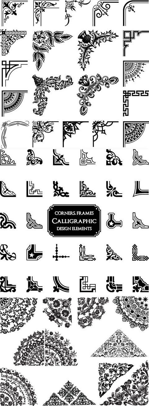 مجموعه وکتور حاشیه اسلیمی TIF و AI