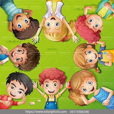 مجموعه وکتور دختر و پسر بچه خوشحال