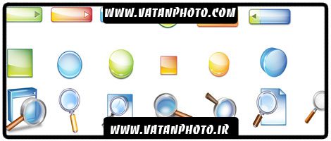 مجموعه آیکن های سه بعدی لایه باز برای جستجو+ PSD
