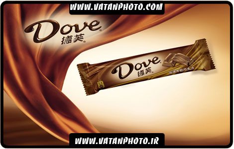 طرح تبلیغاتی برای شکولات Dove با فرمت PSD