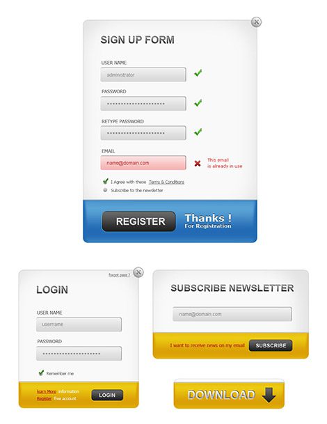 طرح لایه باز sing in برای طراحی سایت