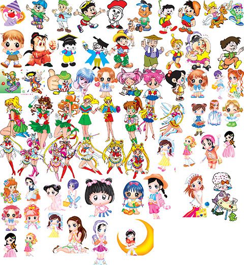 مجموعه آیکن های فانتزی عروسکی و کارتونی psd