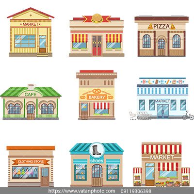 وکتور لوگو ساختمان فروشگاه