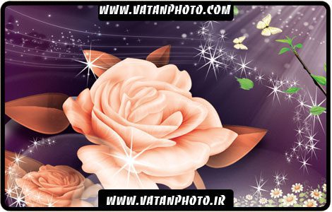 فایل لایه باز فانتزی با طرح گل سه بعدی +psd