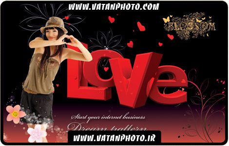 طرح گرافیکی و فانتزی LOVE با فرمت psd