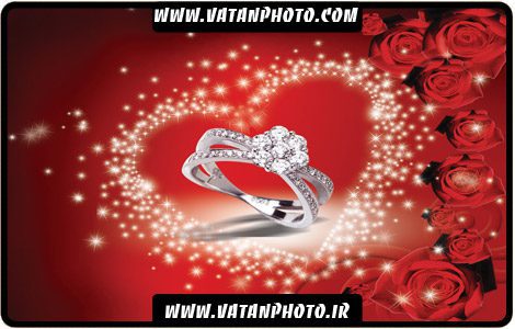 کارت پستال عاشقانه حلقه ازدواج +PSD