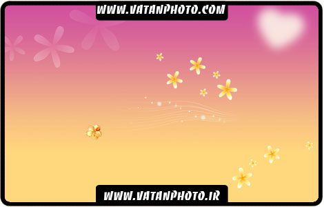 بگراند لایه باز بنفش و نارنجی با طرح گل +PSD