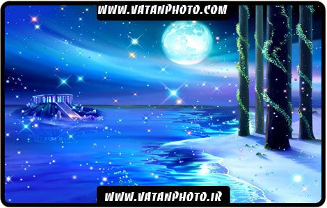 طرح لایه باز گرافیکی شب در کنار ساحل +psd