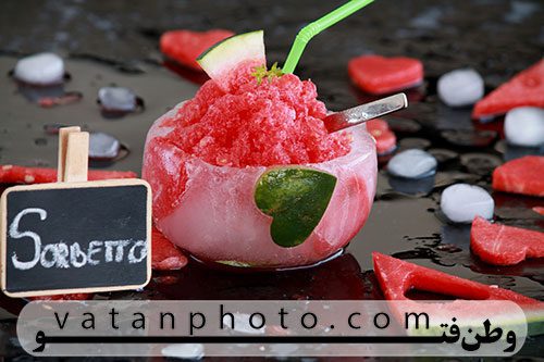 عکس آبمیوه هندوانه یخ زده