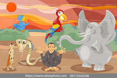 وکتور فانتزی 5 حیوان کارتونی