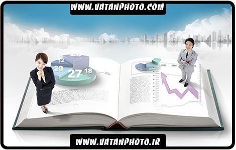 طرح سه بعدی کتاب باز psd