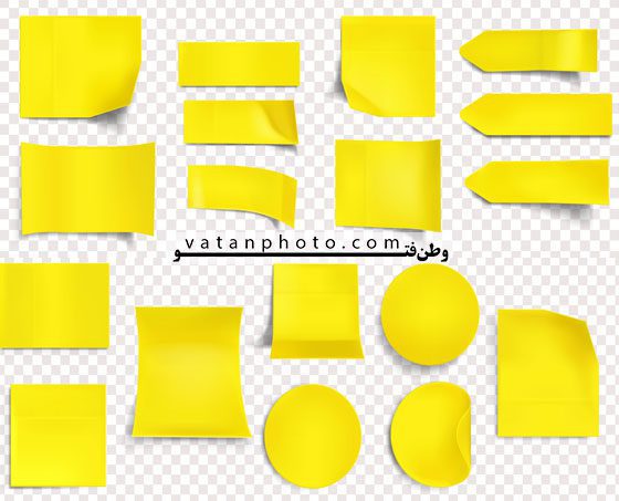 وکتور برچسب های زرد با اشکال مختلف