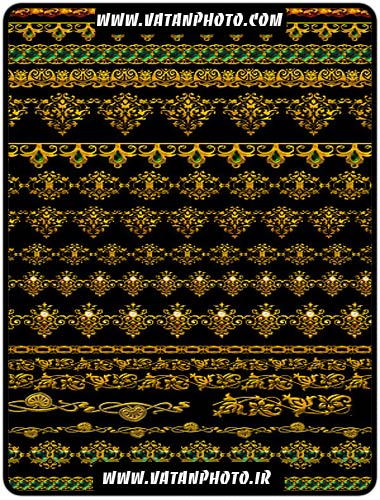 حاشیه اسلیمی طلای و با کیفیت صفحه کاملا لایه باز+ psd