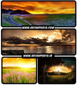 مجموعه عکس های غروب در طبیعت با کیفیت HD
