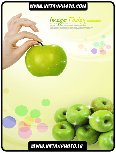 کارت ویزیت تبلیغاتی با طرح سیب سبز
