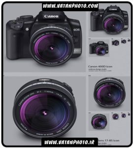 آیکن دوربین Canon و لنز آن با فرمت PNG
